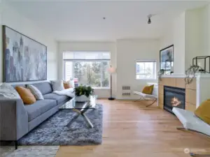 Spacious and bright living room.