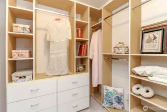 Primary custom walk-in closet