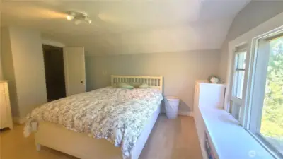 second bedroom, upstairs with built in window seat