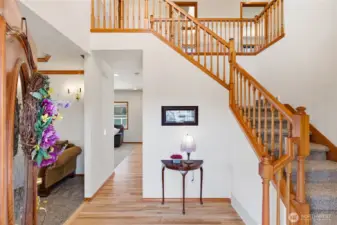 Light filled entry and two story foyer
