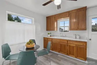 Kitchen with dining room table