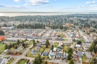 Aerial view of the property