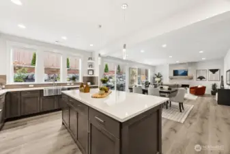 Huge island for added seating, and entertaining.