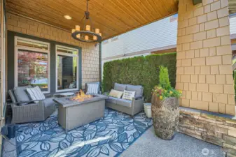 Relax on your covered front patio