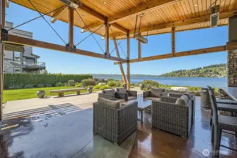 Enjoy BBQing for your guests at private waterfront cabana