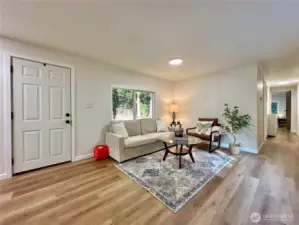 Living room with LVP flooring