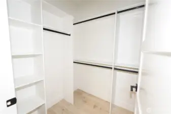 The primary bedroom has a large walk-in closet.