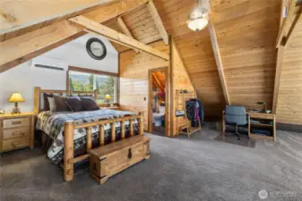 The loft bedroom with attached bath.