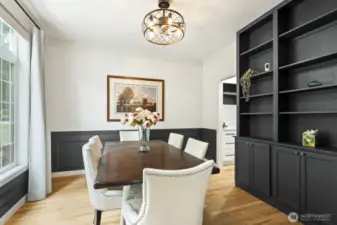 A wall of built-ins for extra storage.
