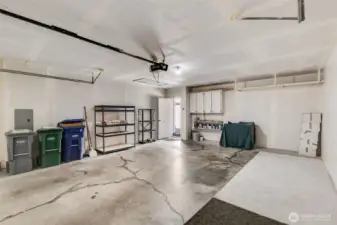 2 car garage with overhead storage