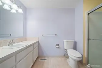 Private primary bath with walk in shower
