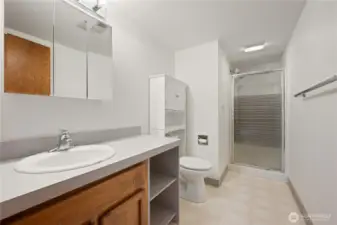 Bath with walk in shower