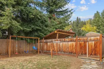 Back yard is completely fenced