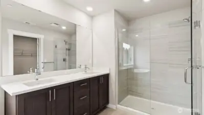 Five-piece spa bath, sizeable primary closet!