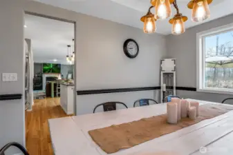 Dining room connects front room to kitchen