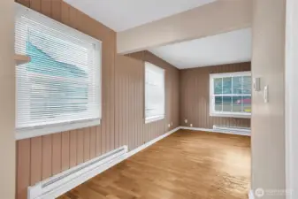 Dedicated dining space just off kitchen.