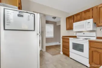 Practical layout with easy access to dining.