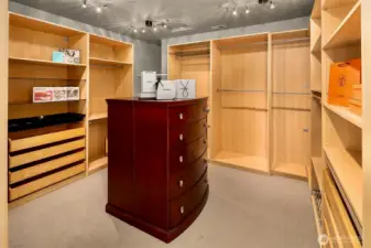 Enormous walk-in closet in the primary retreat