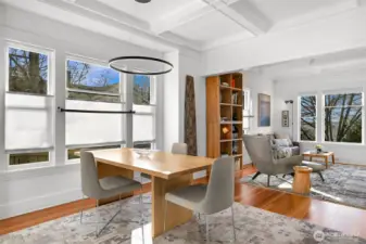 The dining room is quite spacious and perfect for large gatherings