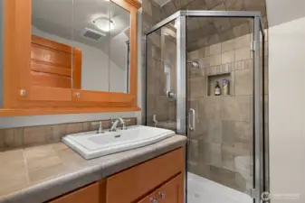 The second upstairs bathroom