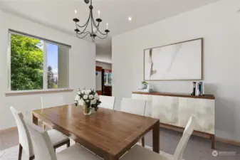 virtually staged dining room