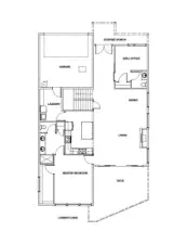 Main level offers primary suite, open kitchen, living room, dining room, office, powder room and utility room plus an expansive deck!