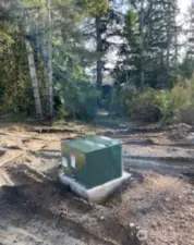 Electricity is in the street, and this new service box make finding this lot a breeze.