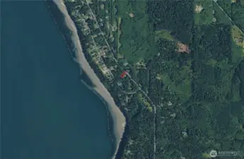 Overhead view with approximate boundaries in red.