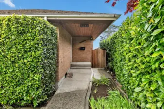 Private and secluded front entrance