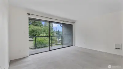 Plenty of natural light from the slider door and windows.