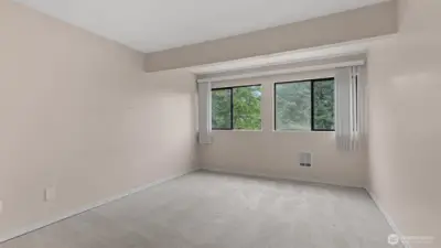 The bedroom is generous in size too!