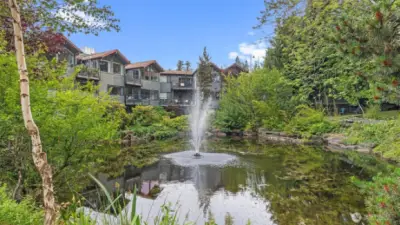 There are paths around the fountain to enjoy.