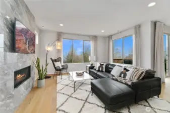 light-filled open living room. TV will stay!