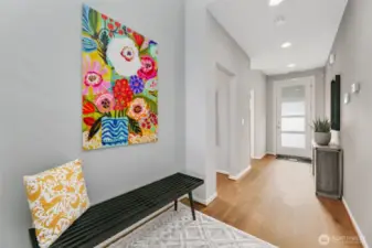 open and bright entrance from front door