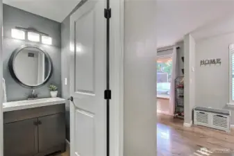 In the entry hall you will find your powder room. I love that it is NOT right off of the kitchen or living areas!