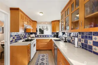 Updated kitchen with gorgeous backsplash