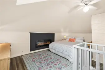 Electric fireplace for warmth and ambiance