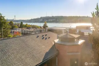 Lake Union and Space Needle views from the third floor.