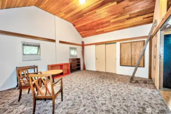 Another View Of The Detached Building With Storage And Closet Area.