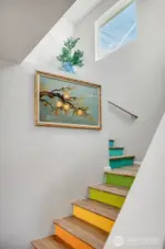 Follow the rainbow to second floor.