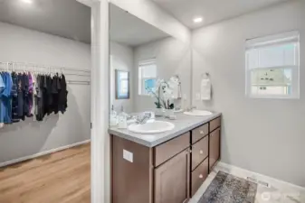 Spacious walk-in closet off primary.