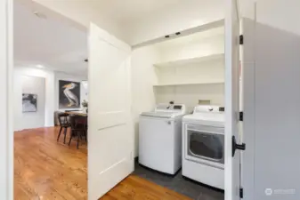 Washer and dryer on main level.