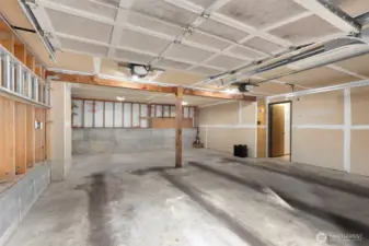 Finished deep 2 car garage