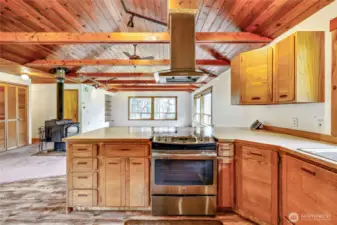 Spacious kitchen with upgraded appliances, open floor plan and lots of storage space.