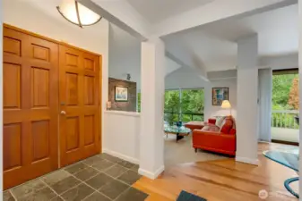 Warm, woodsy vibes greet you inside.