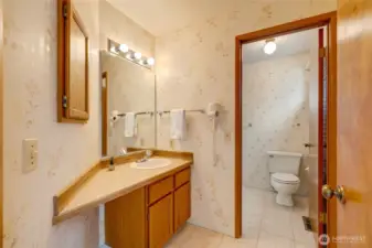 Shared bath is ready for your design touch.