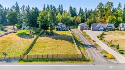 Fully fenced and sun wrenched back yard.