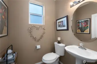 Convenient half bathroom located on the main floor.