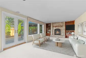 Virtually Staged Family Room of Kitchen