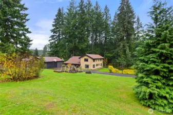 View of garden space from the upper portion of the property.